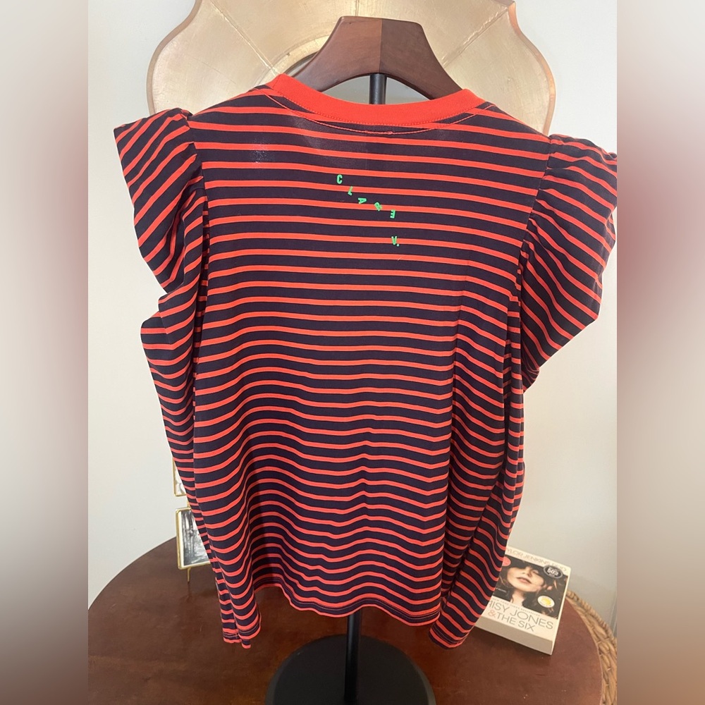 Clare V Le Pufff in Poppy:Navy Breton Stripe Long sleeve Tee French Girl 🇫🇷 - Picture 6 of 11